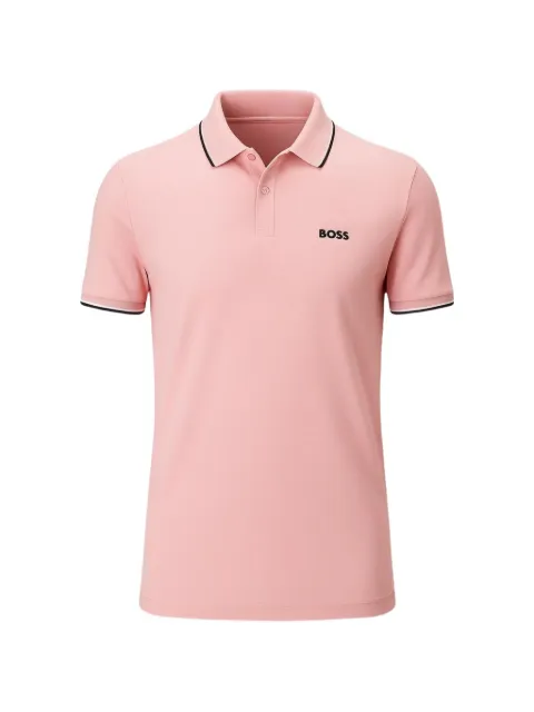 BOSS piped trim polo shirt