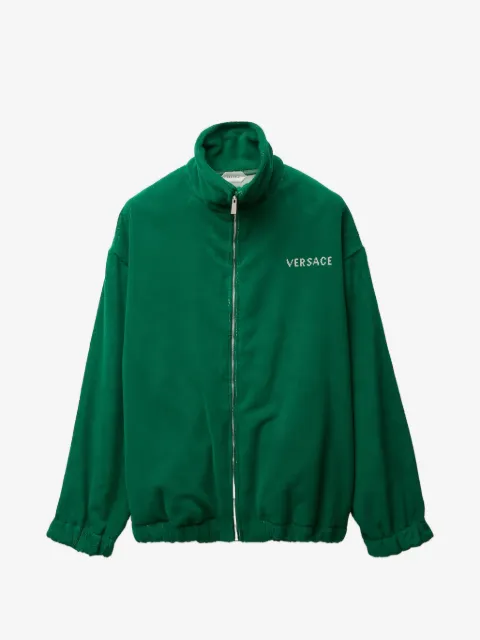 Versace cotton-terry jacquard zip sweatshirt