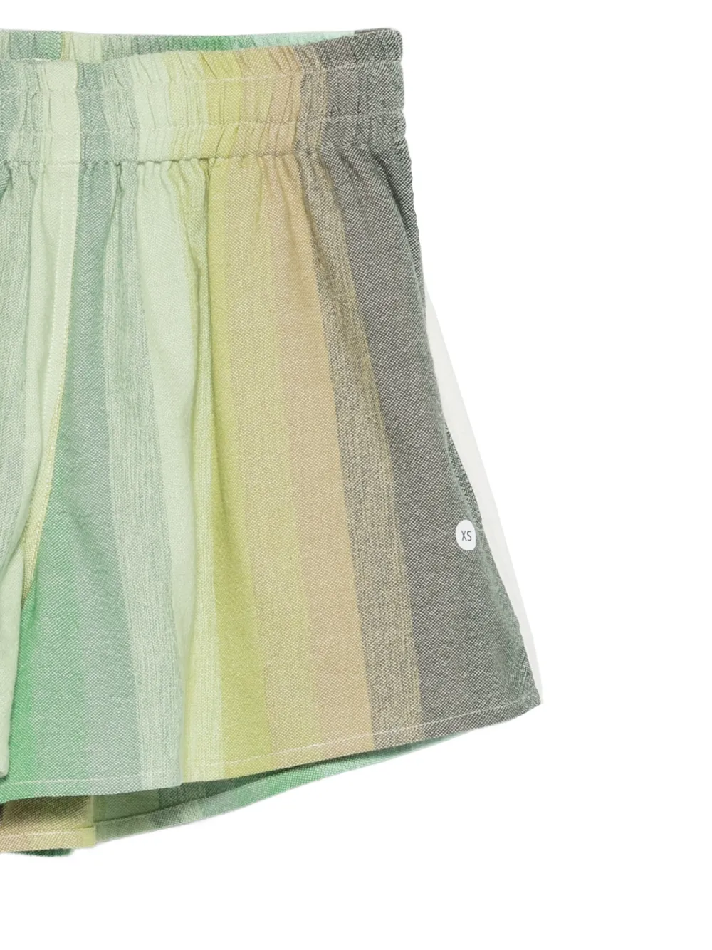 Marrakshi Life Striped Textured Shorts in Green, view 3