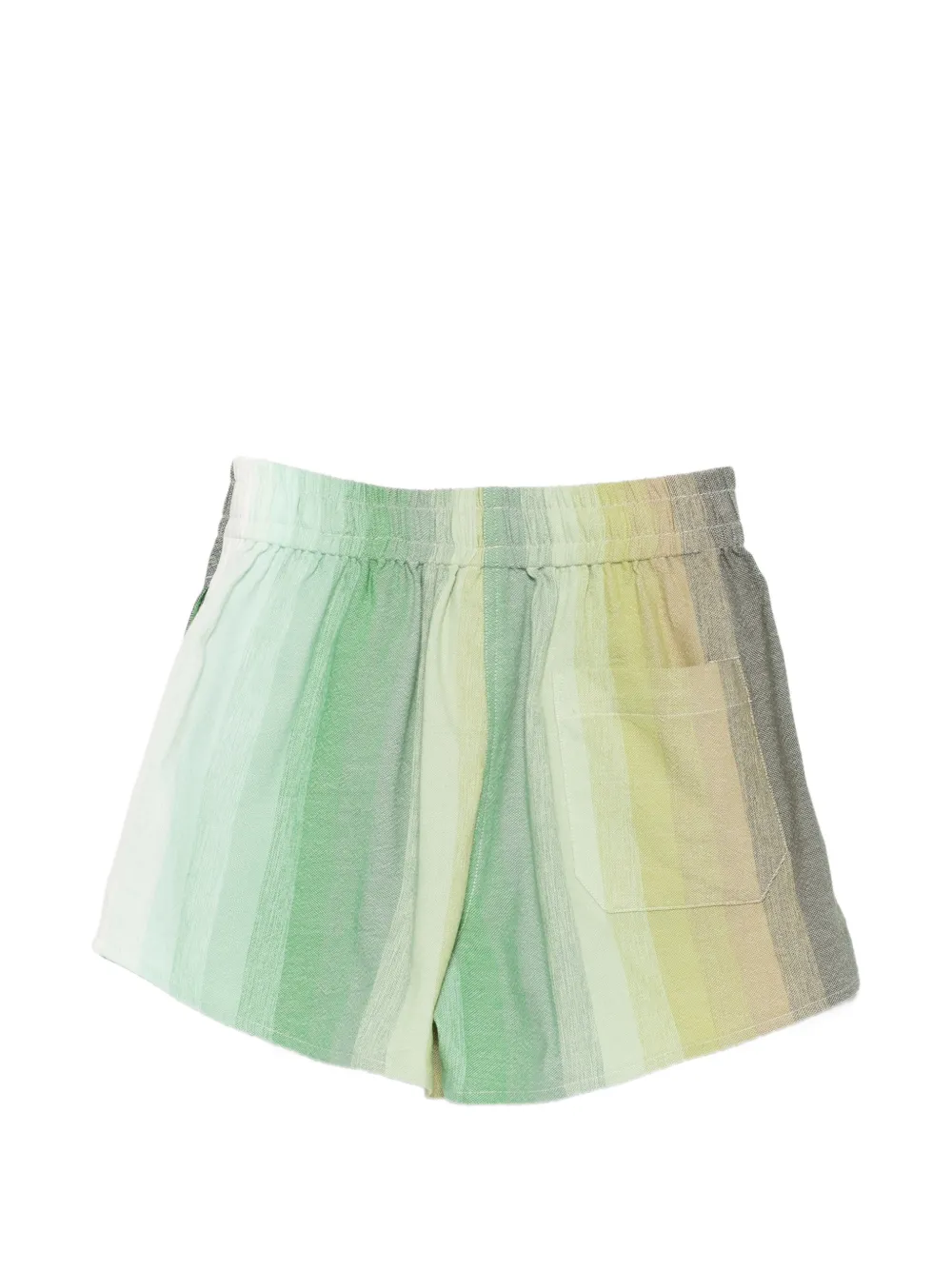Marrakshi Life Striped Textured Shorts in Green, view 2