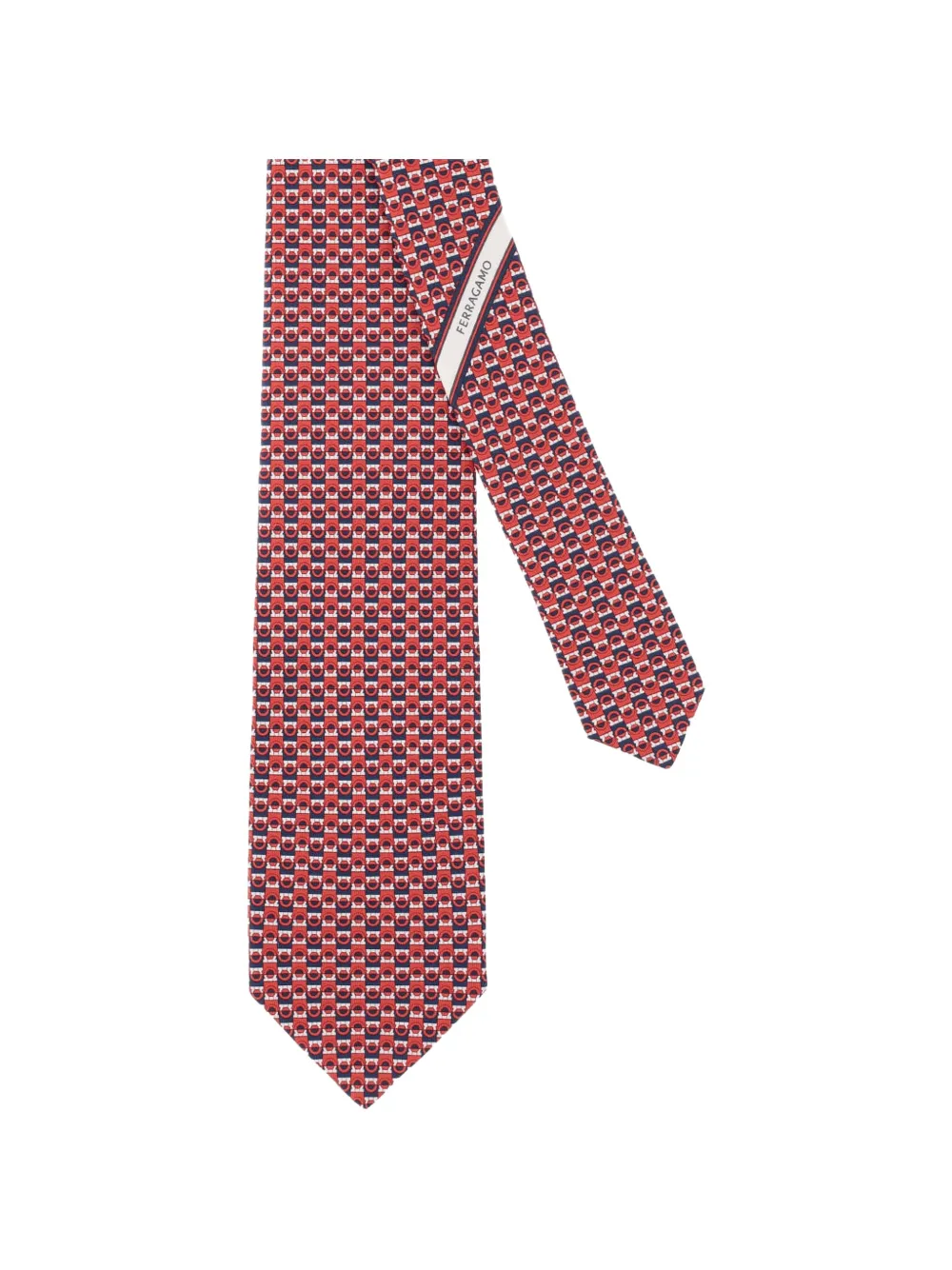 Ferragamo geometric diagonal stripe tie - Rosso