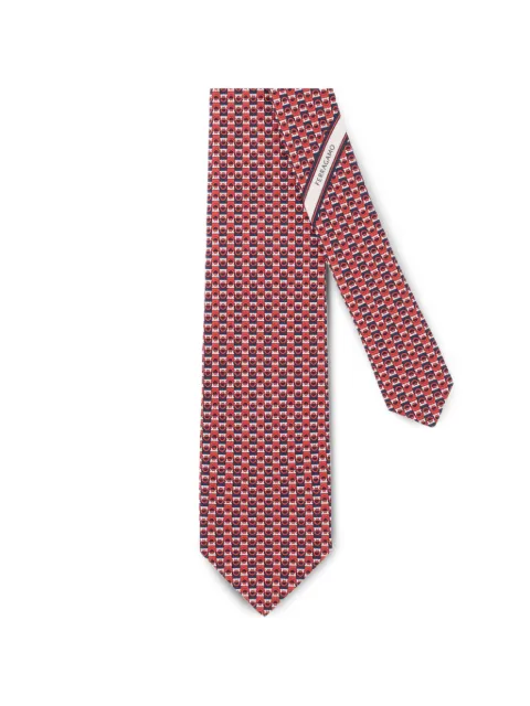Ferragamo geometric diagonal stripe tie