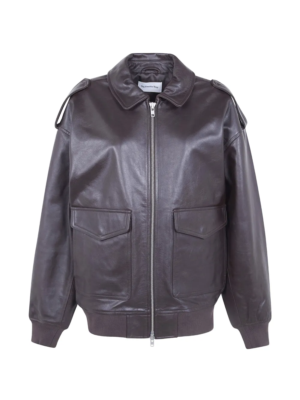 The Frankie Shop Viper leather jacket - Marrone