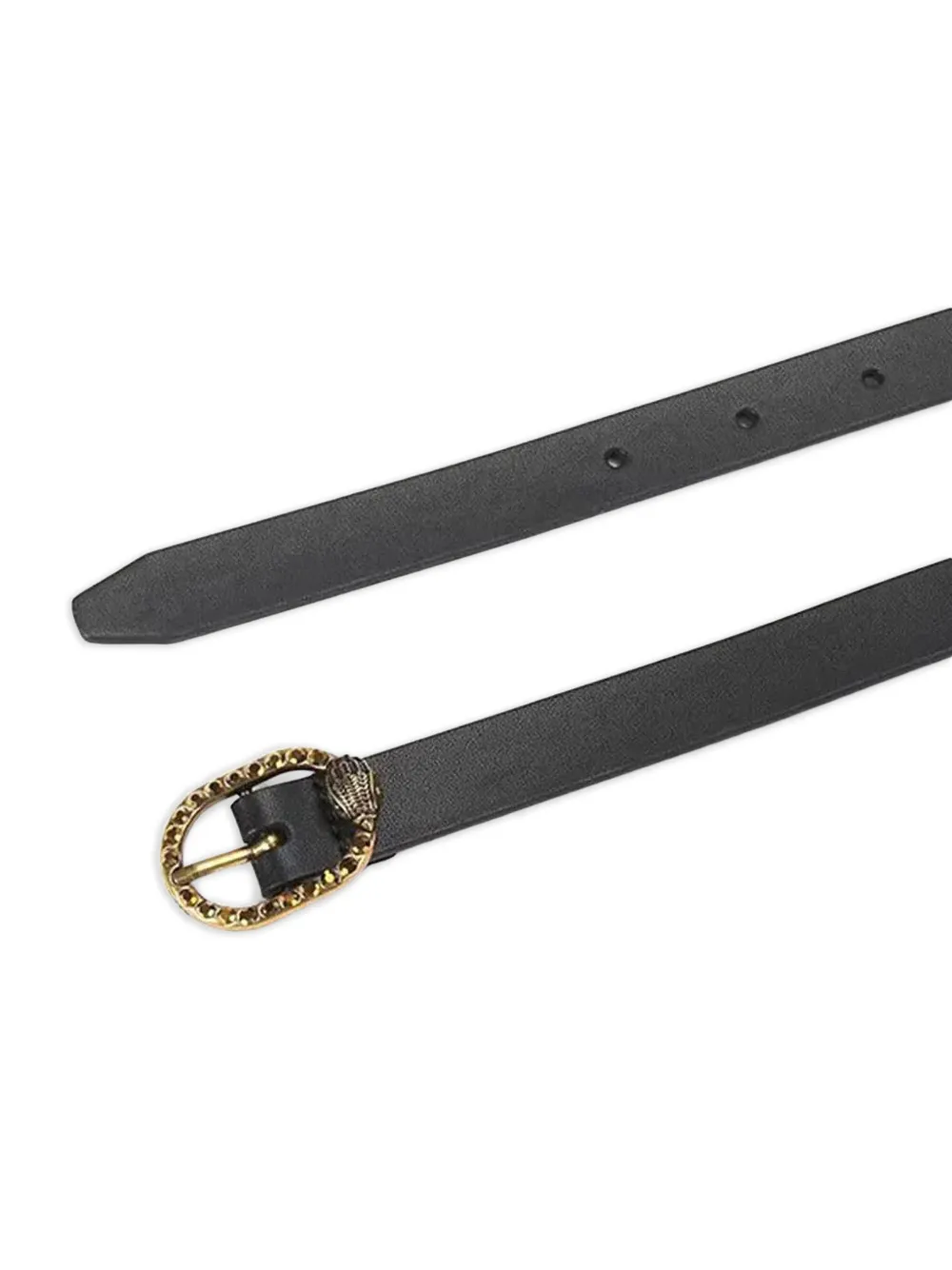 Kurt Geiger London Mayfair 18 crystal-embellished leather belt Zwart