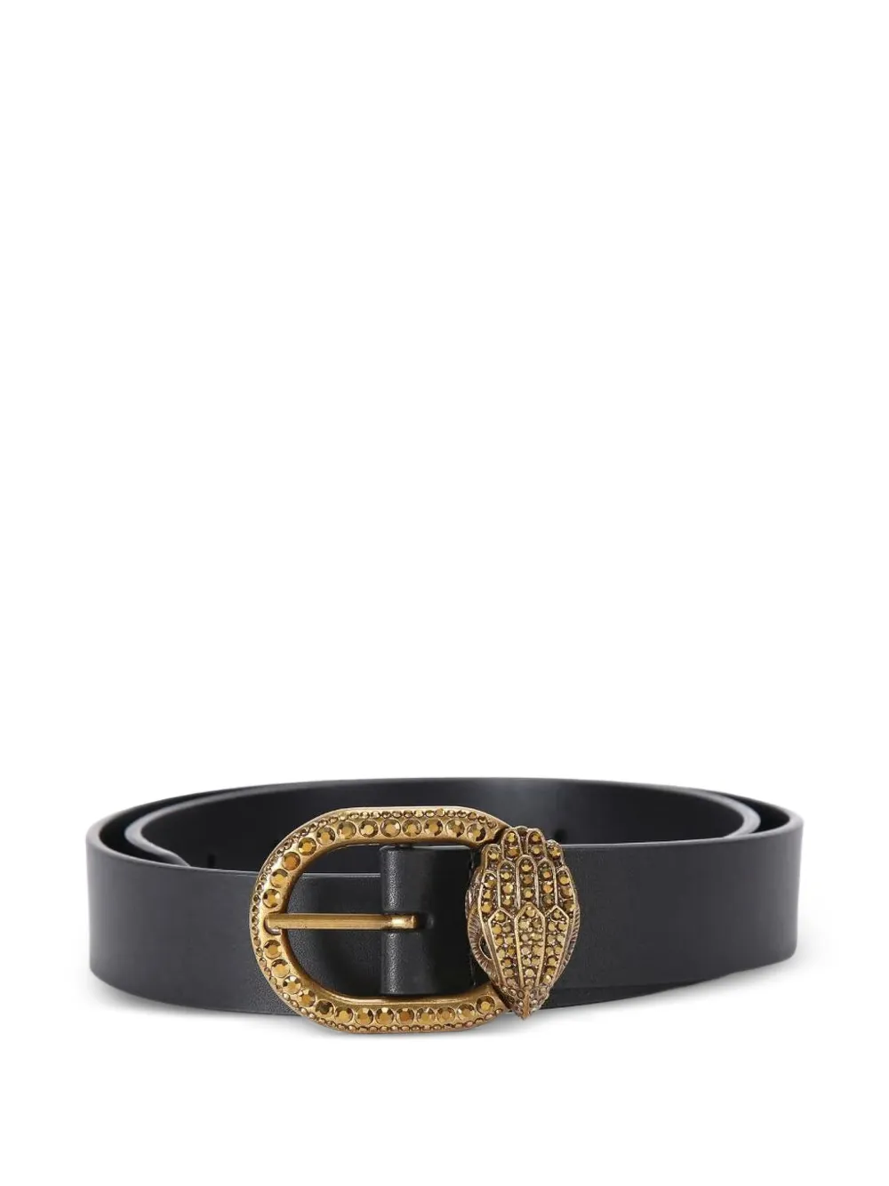 Kurt Geiger Mayfair 30 crystal-embellished leather belt - Nero