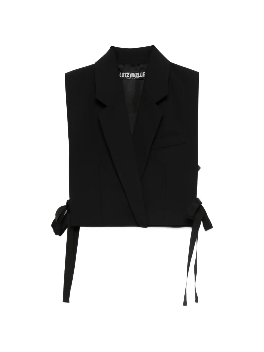 Lutz Huelle Section cropped side-tie top - Nero