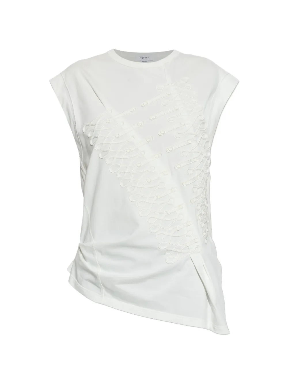 Alexander McQueen sleeveless asymmetric T-shirt - Bianco
