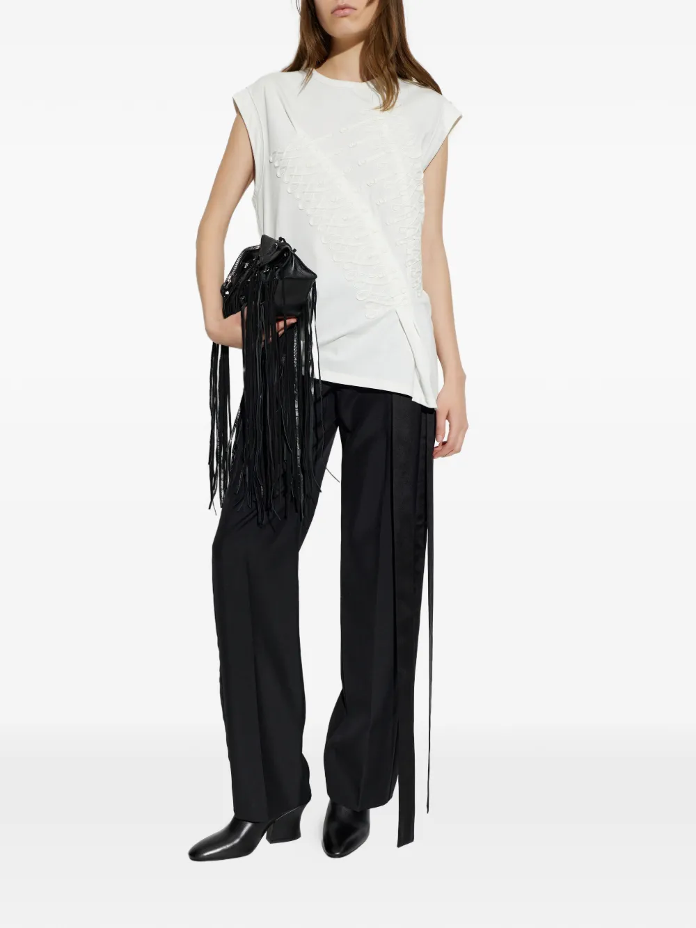 Alexander McQueen Mouwloos asymmetrisch T-shirt Wit