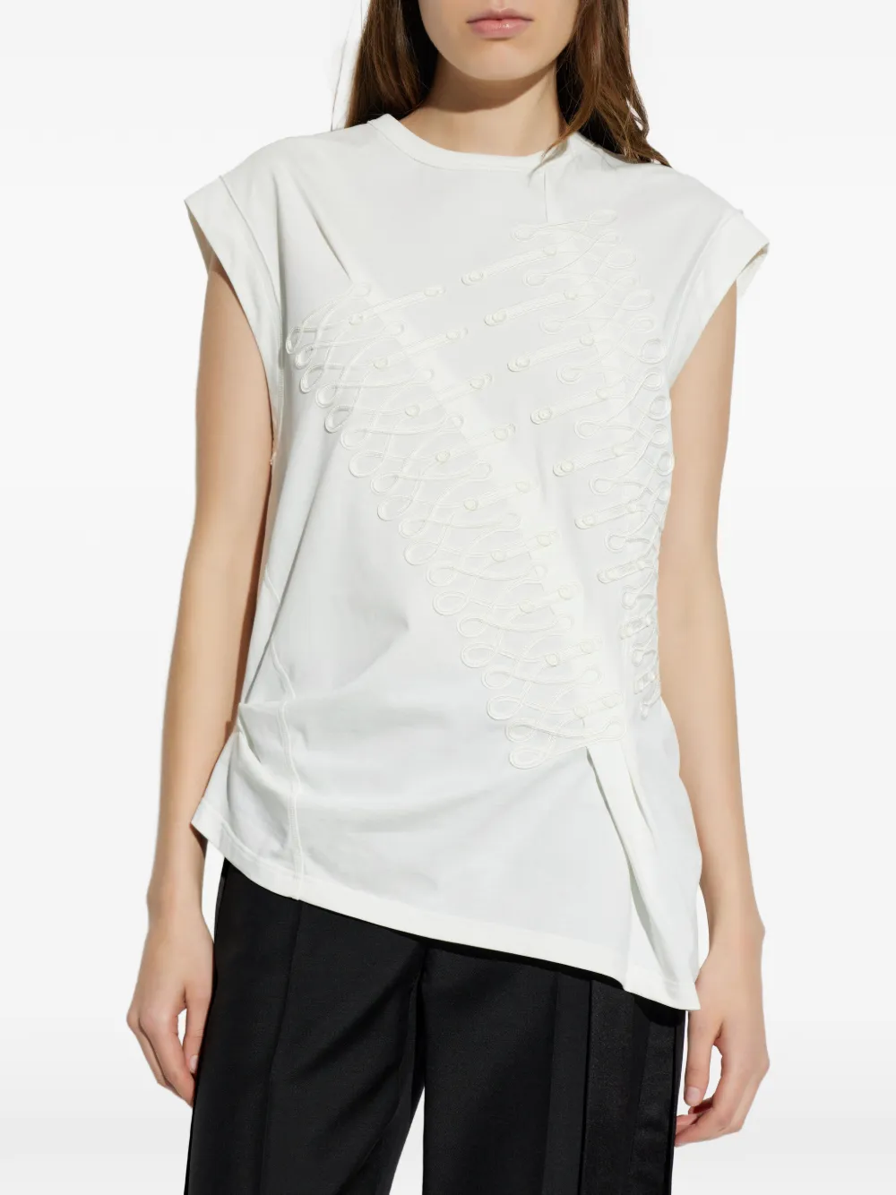 Alexander McQueen Mouwloos asymmetrisch T-shirt Wit