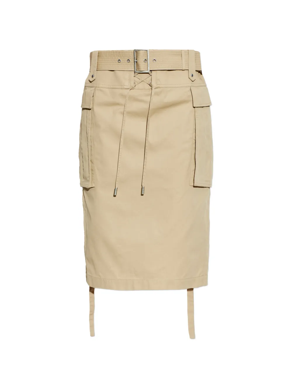 Alexander McQueen belted midi cargo skirt - Toni neutri