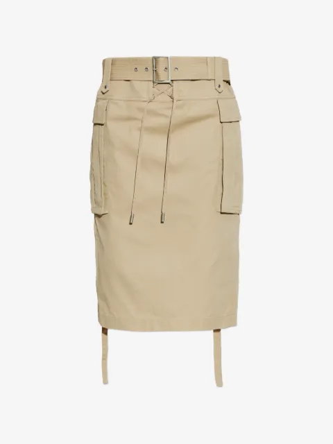 Alexander McQueen belted midi cargo skirt
