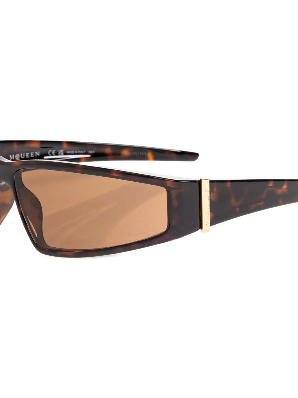 Alexander McQueen Eyewear Zonnebril met geometrisch montuur Bruin