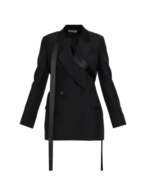 Alexander McQueen satin-trim double-breasted blazer