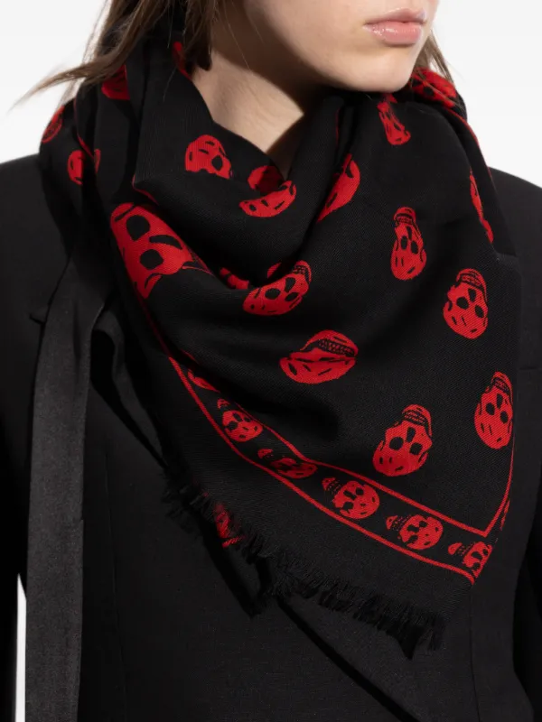 Alexander McQueen Classic Skull スカーフ | ブラック | FARFETCH JP
