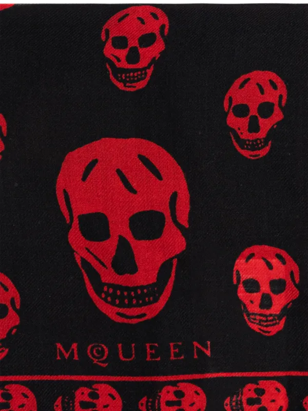 Alexander McQueen Classic Skull スカーフ | ブラック | FARFETCH JP