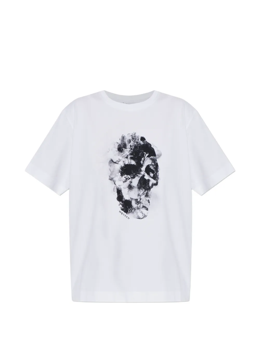 Alexander McQueen floral skull T-shirt - Bianco