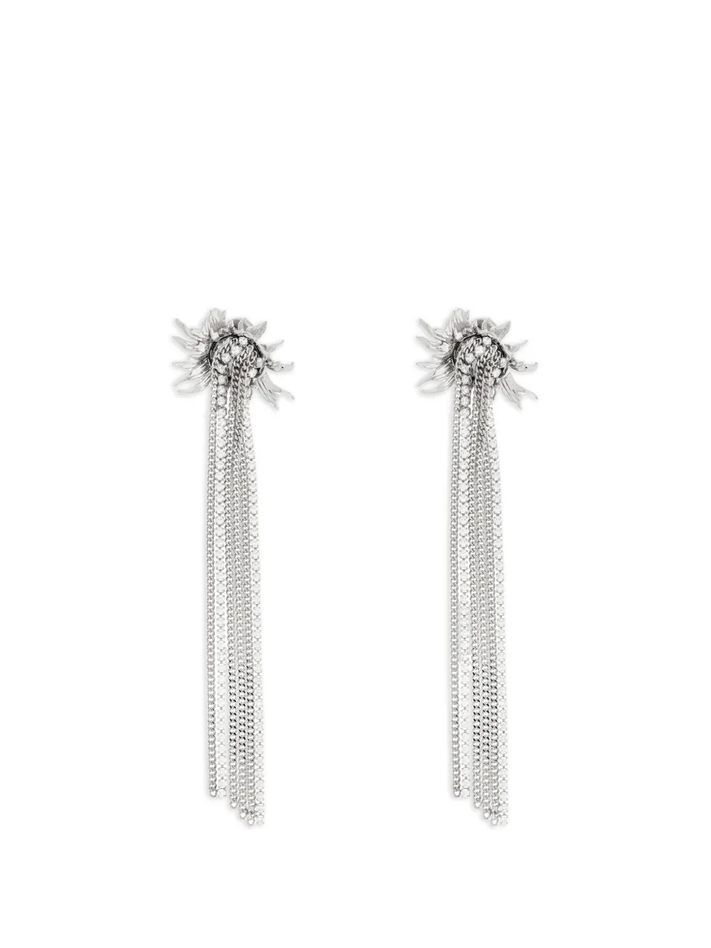 Alexander McQueen flower-motif earrings - Silver