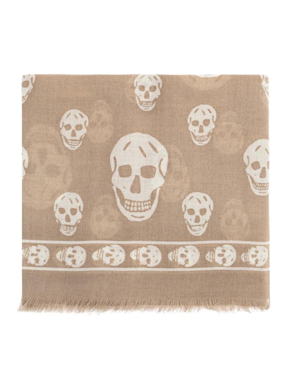 Alexander McQueen Skull-print scarf - Toni neutri
