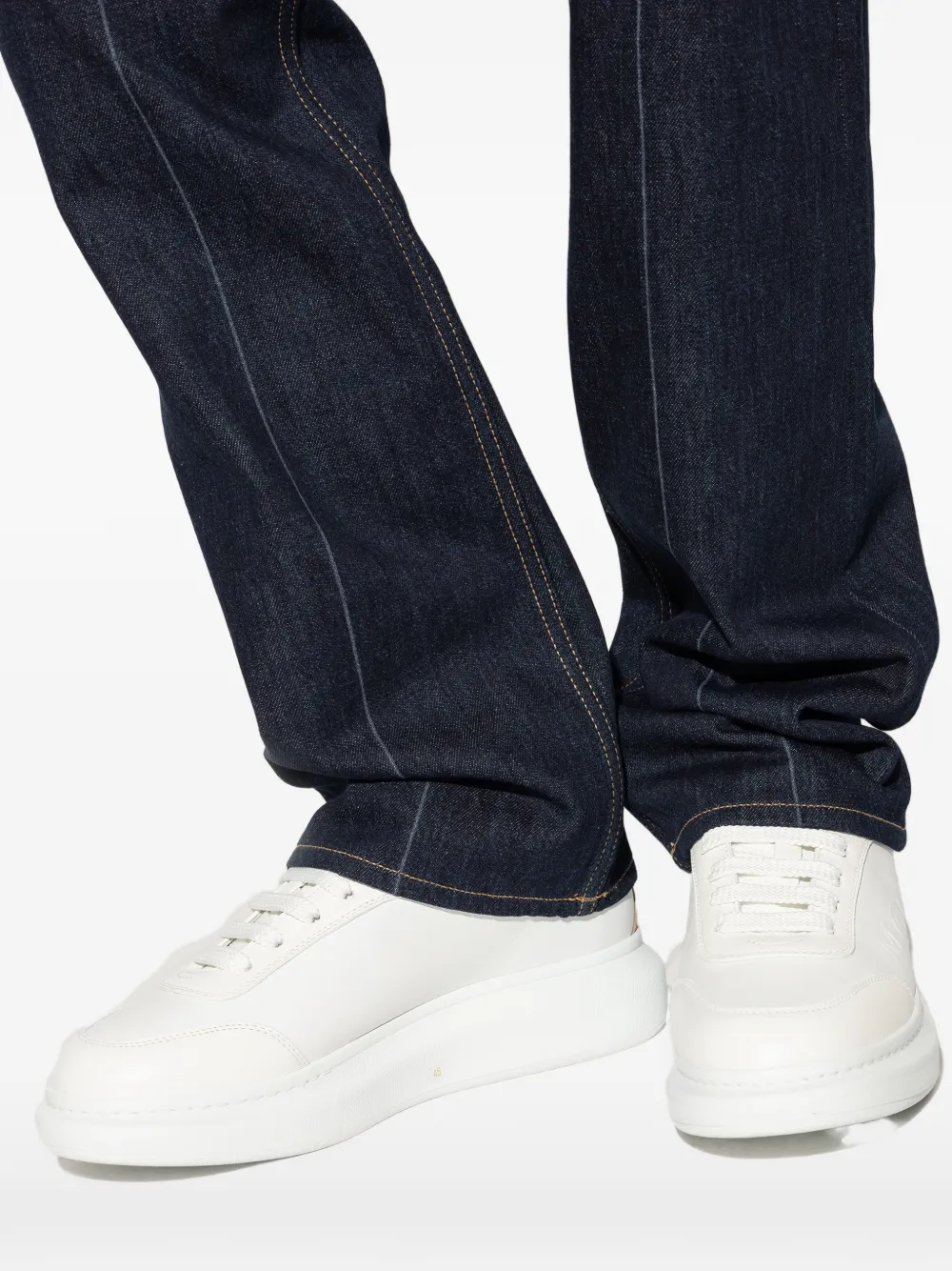 Alexander McQueen lace-up leather sneakers Wit