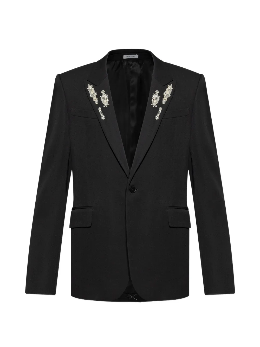 Alexander McQueen embellished-lapel blazer - Schwarz