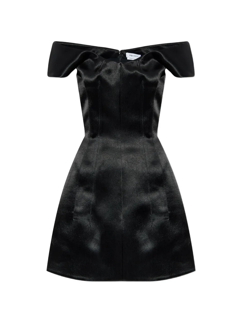 Alexander McQueen off-shoulder mini dress - Nero