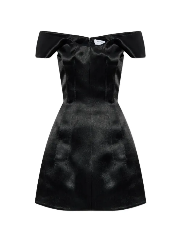 alexander mcqueen little black dress Alexander McQueen off-shoulder Mini Dress | Black