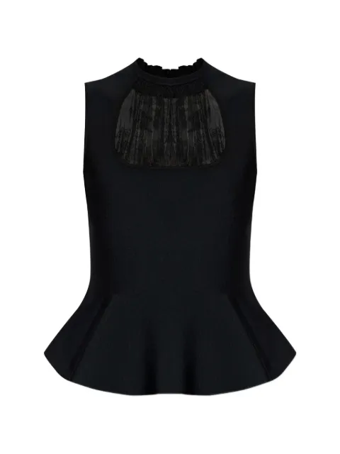 Alexander McQueen lace-detail peplum-hem blouse