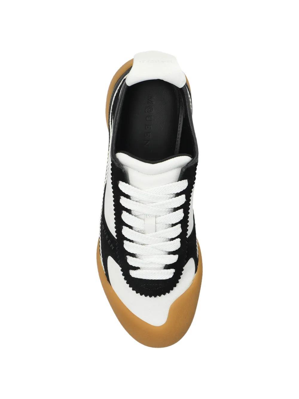 Alexander McQueen leather panelled sneakers Wit