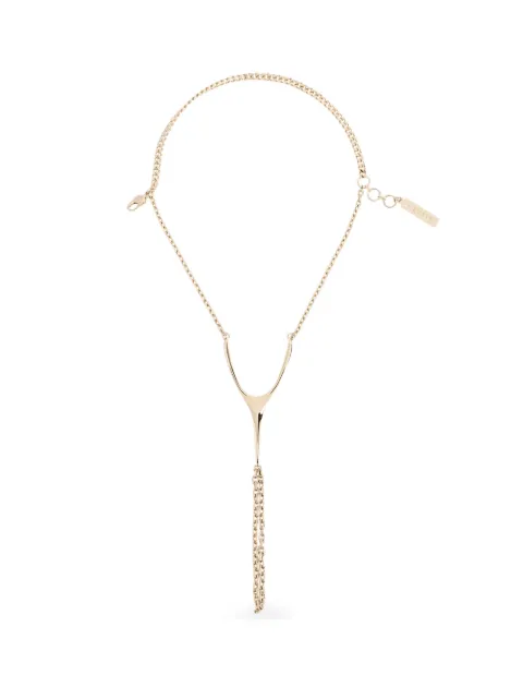 Alexander McQueen wishbone-plaque chain hand bracelet