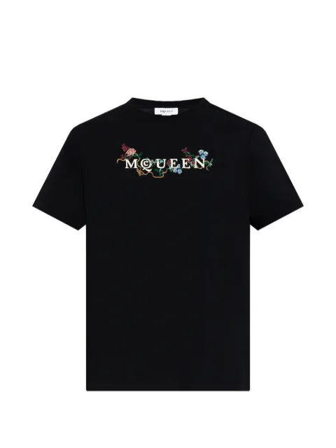 Alexander McQueen logo-print embroidered T-shirt