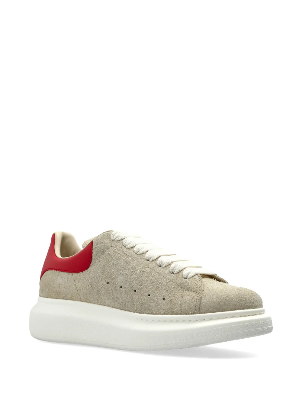 Alexander McQueen Oversized lace-up suede sneakers Beige
