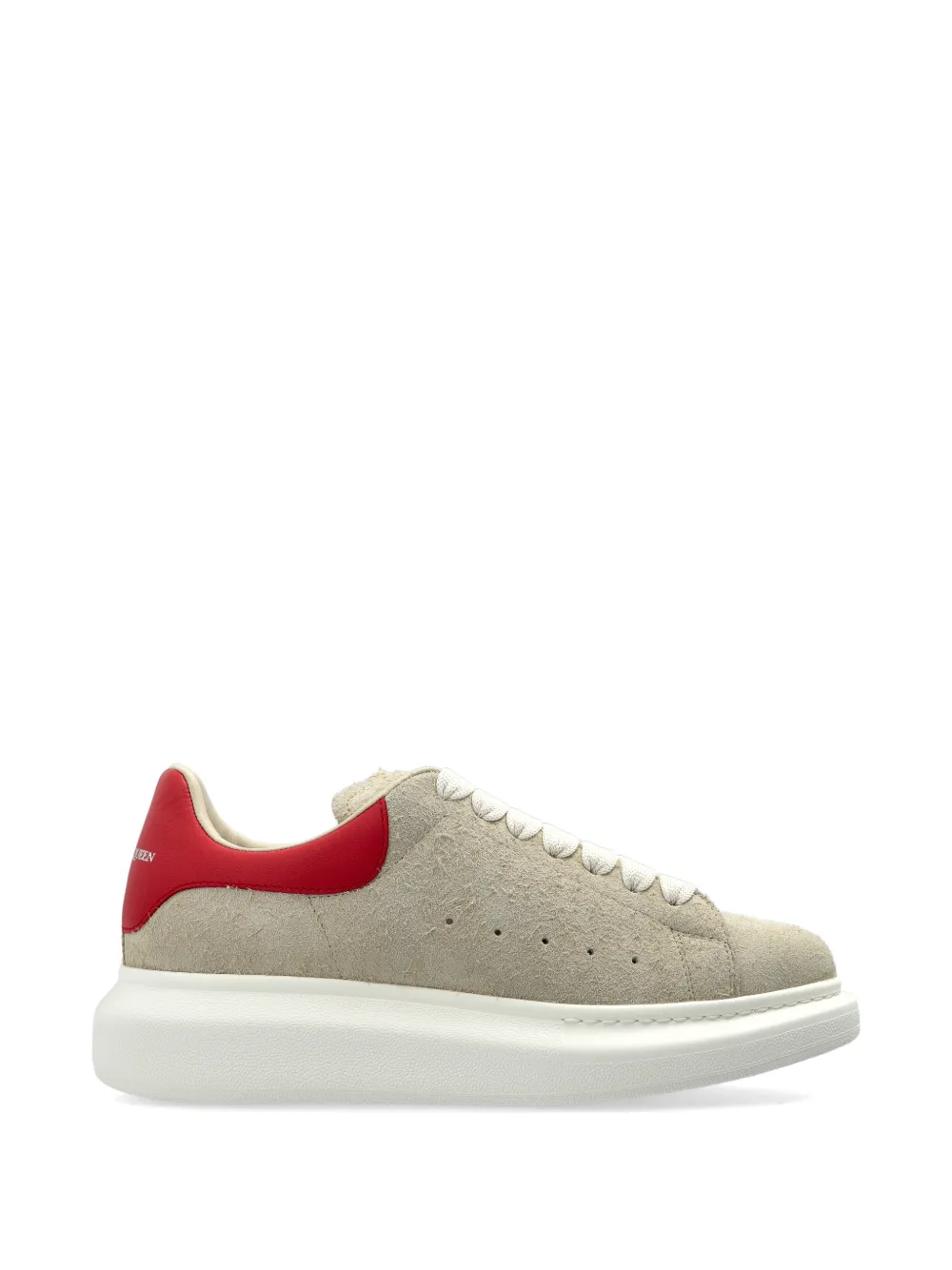 Alexander McQueen Oversized lace-up suede sneakers Beige