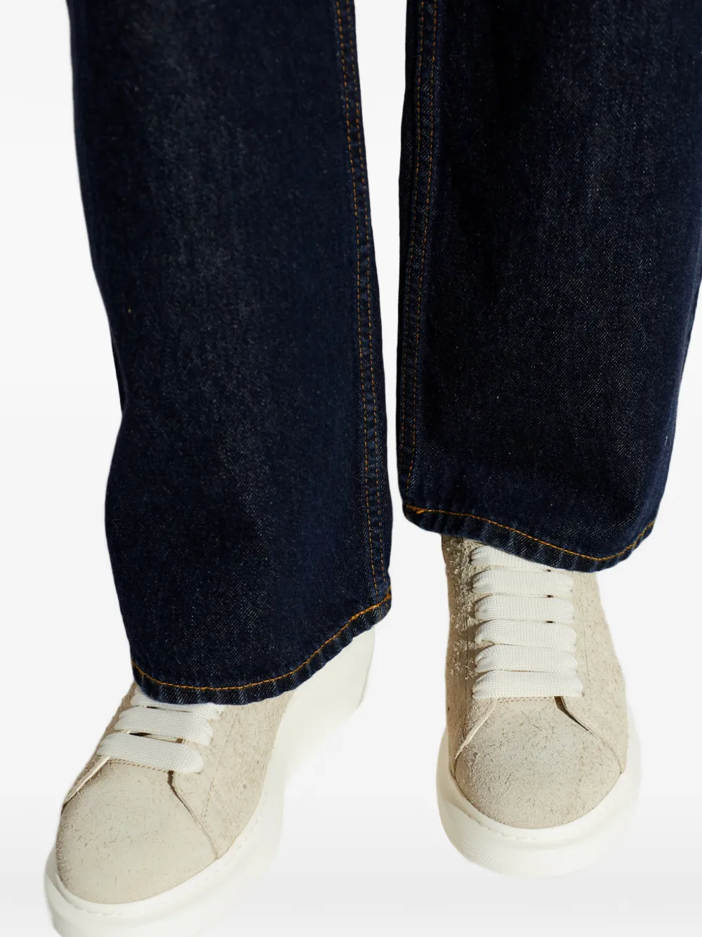 Alexander McQueen Oversized lace-up suede sneakers Beige