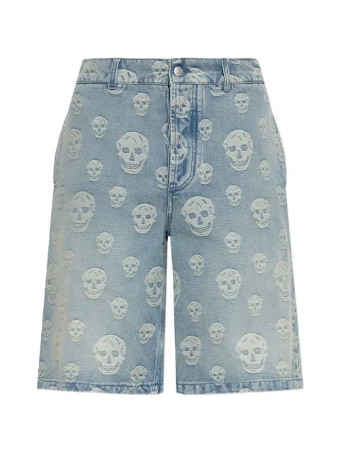 Alexander McQueen monogram denim shorts