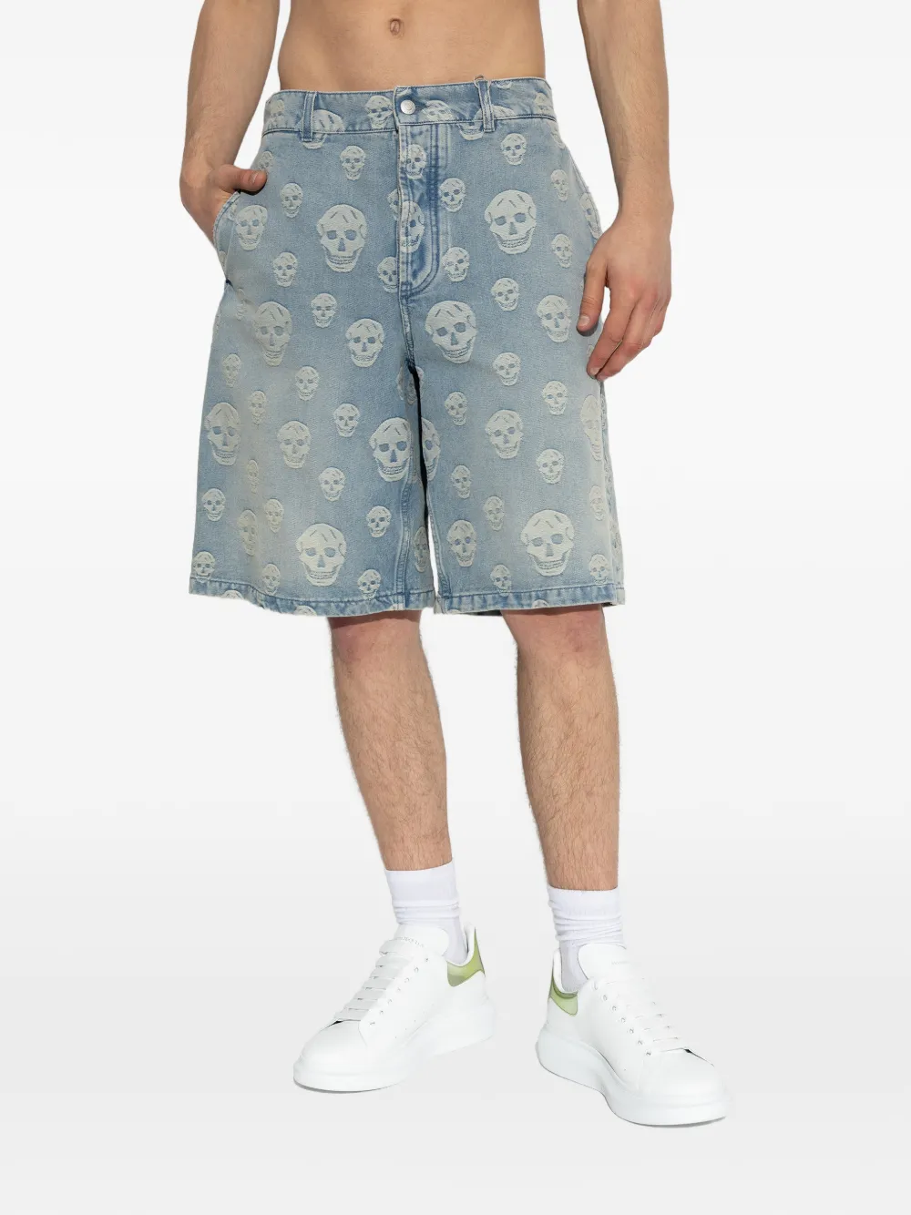 Alexander McQueen Shorts met monogram Blauw