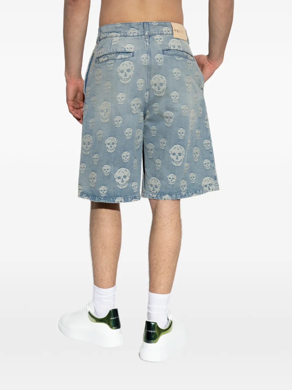Alexander McQueen Shorts met monogram Blauw