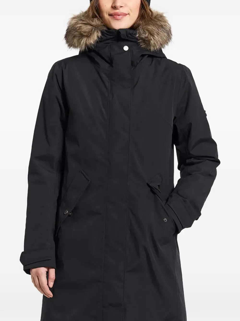 Didriksons Erna hooded faux-fur trim parka - Nero