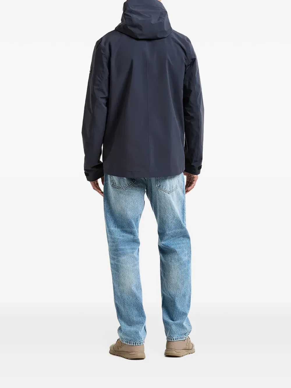 Didriksons Logan jack met capuchon en logo-print Blauw