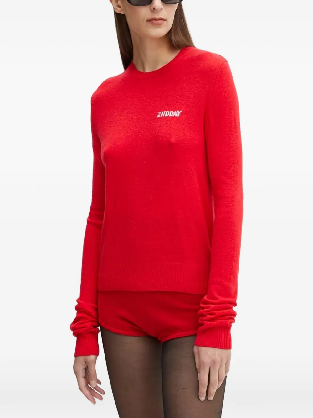 2nd Day logo-embroidered sweater - Rot