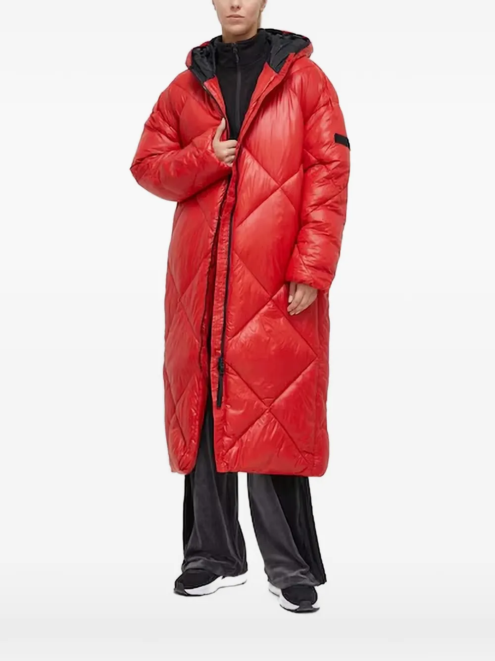 Didriksons hooded single-breasted coat - Red