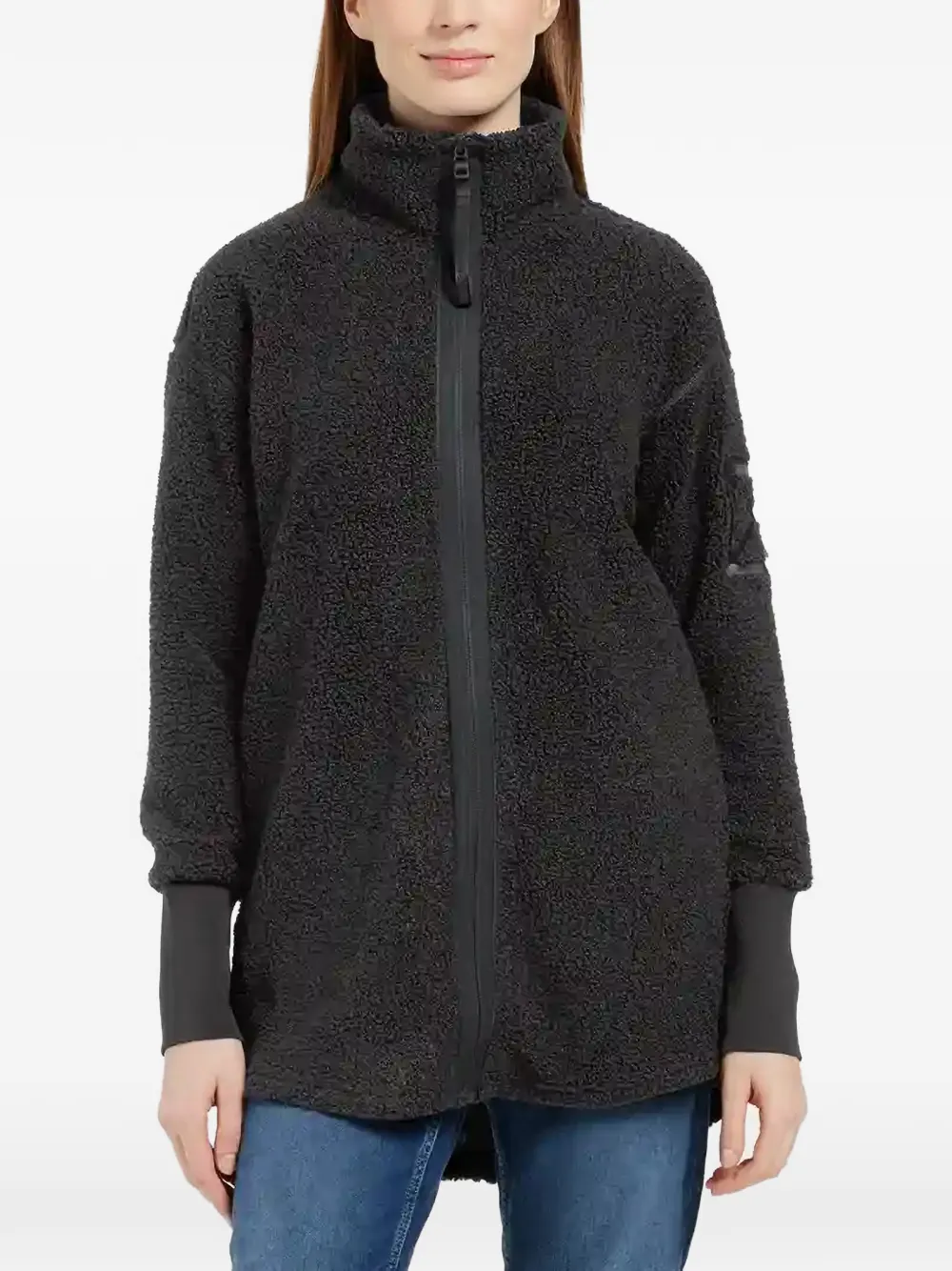Didriksons Sally fleece-texture zip-up sweatshirt - Schwarz