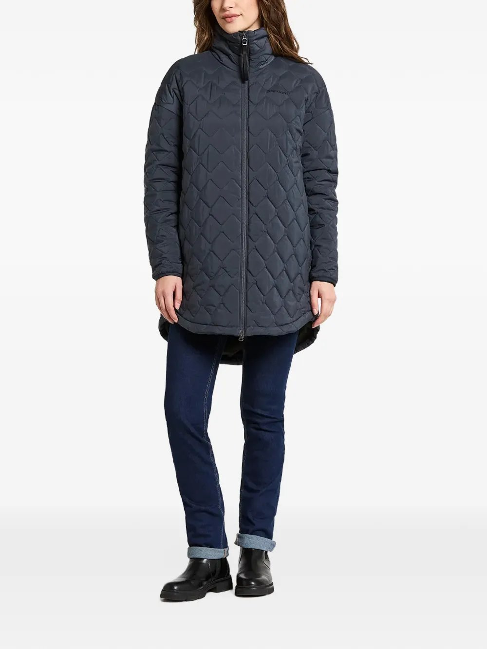 Didriksons Nima gewatteerd jack met hoge hals Blauw