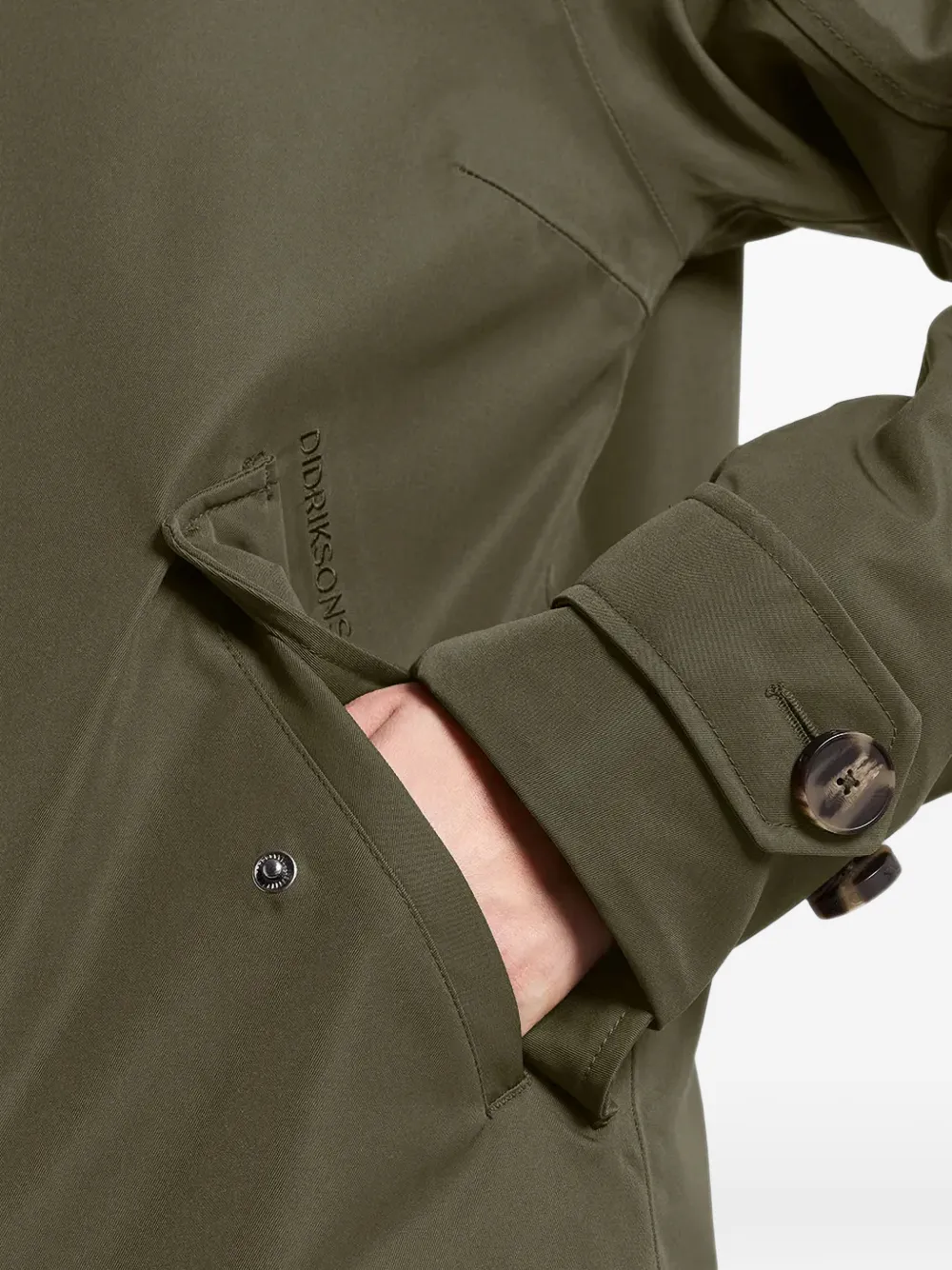 Didriksons Luna parka met raglanmouwen en capuchon Groen