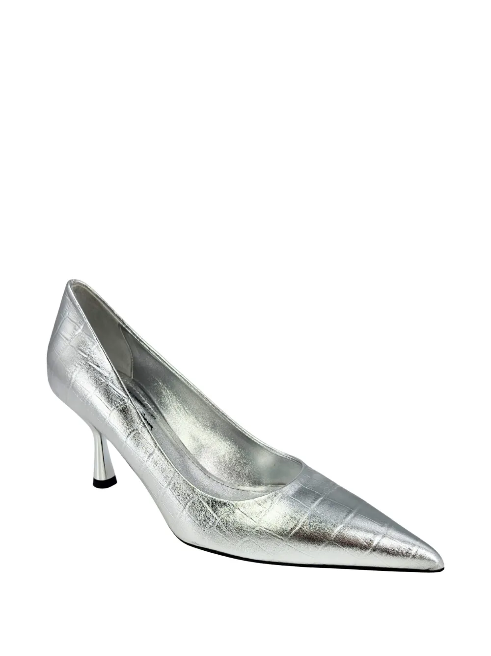 Madison.Maison Annuccia croc-effect leather pumps Zilver