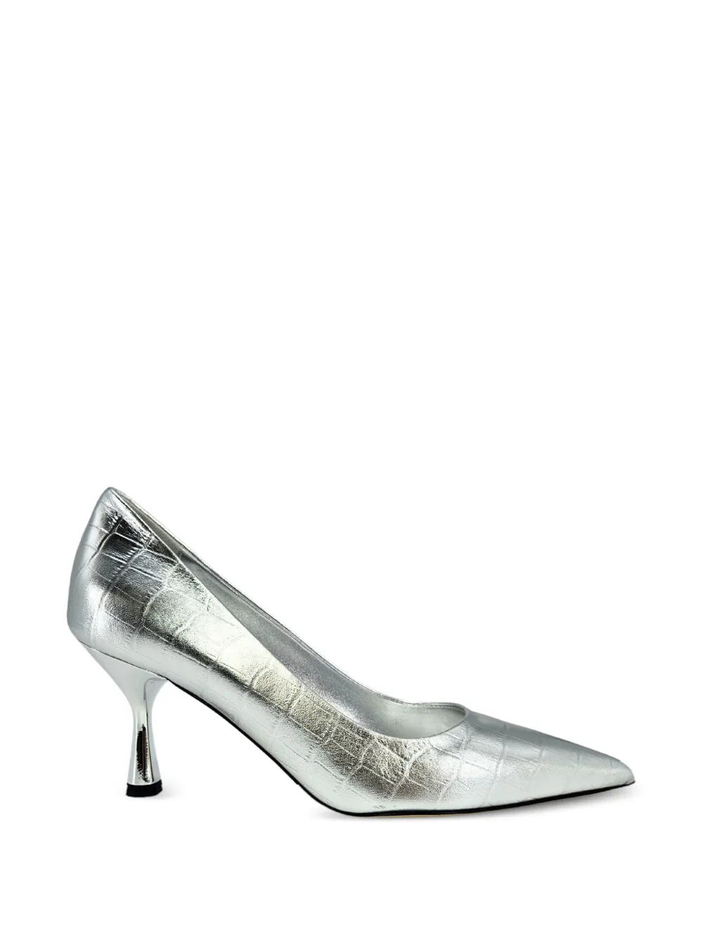 Madison.Maison Annuccia croc-effect leather pumps - Argento