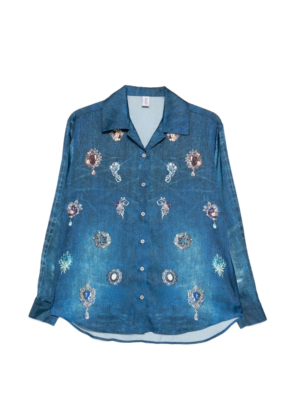 LIU JO long-sleeve buttoned shirt - Blau
