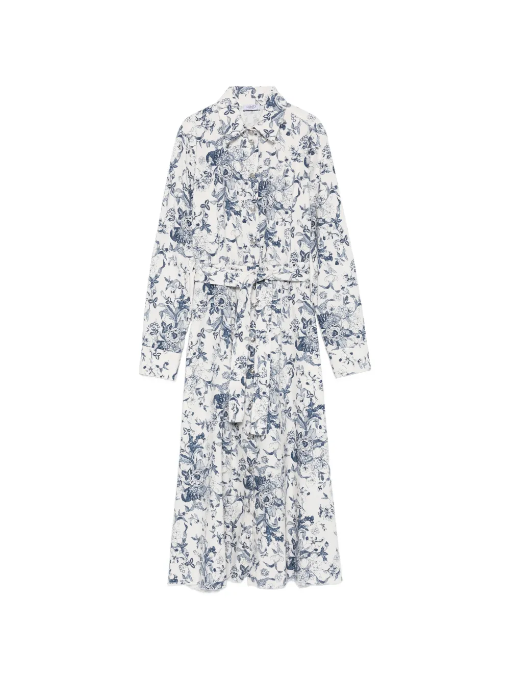 LIU JO floral-print tie-waist midi dress - Bianco