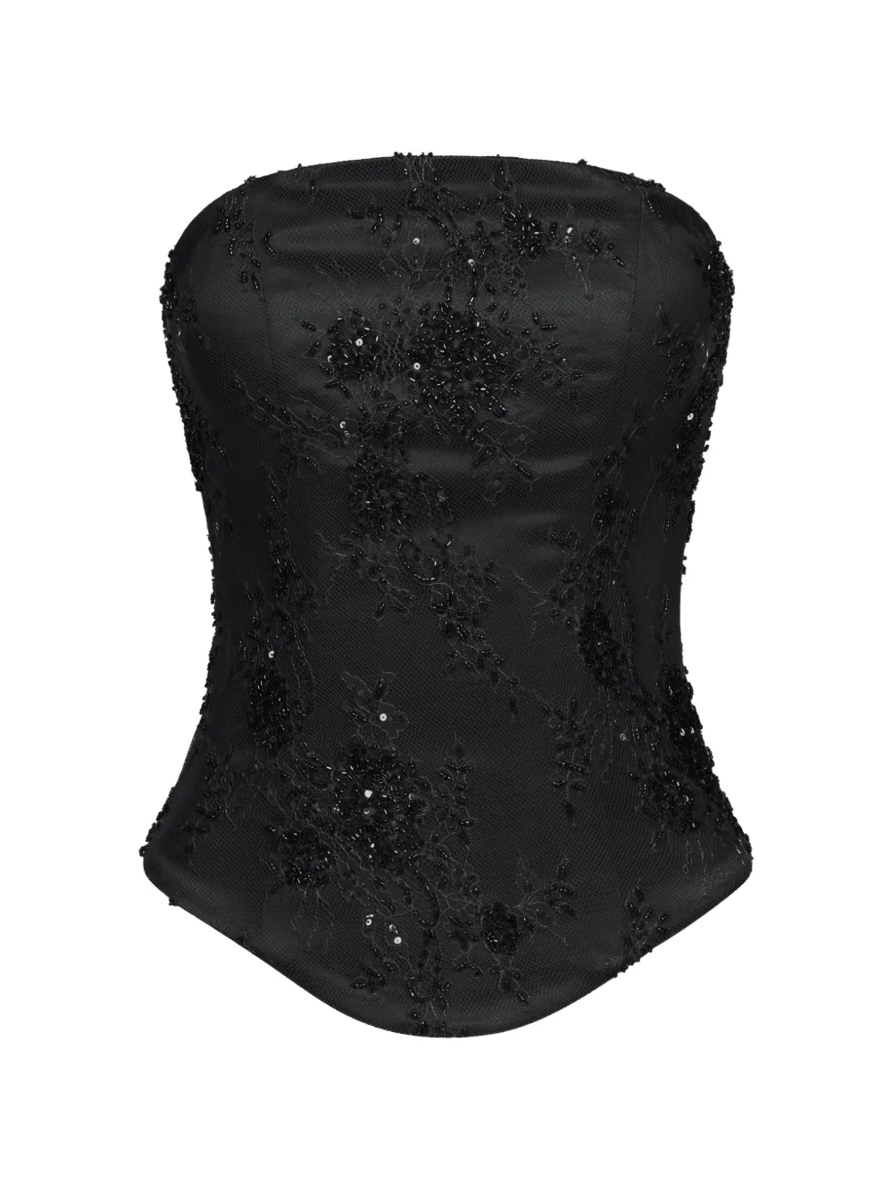 ALEXIA & ANTONIA embellished silk corset - Nero