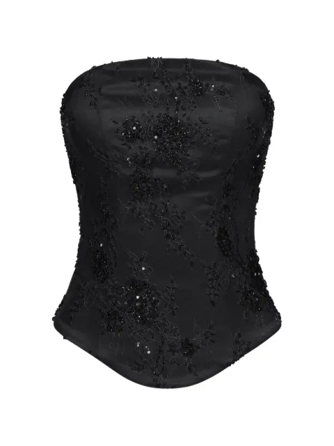ALEXIA & ANTONIA embellished silk corset