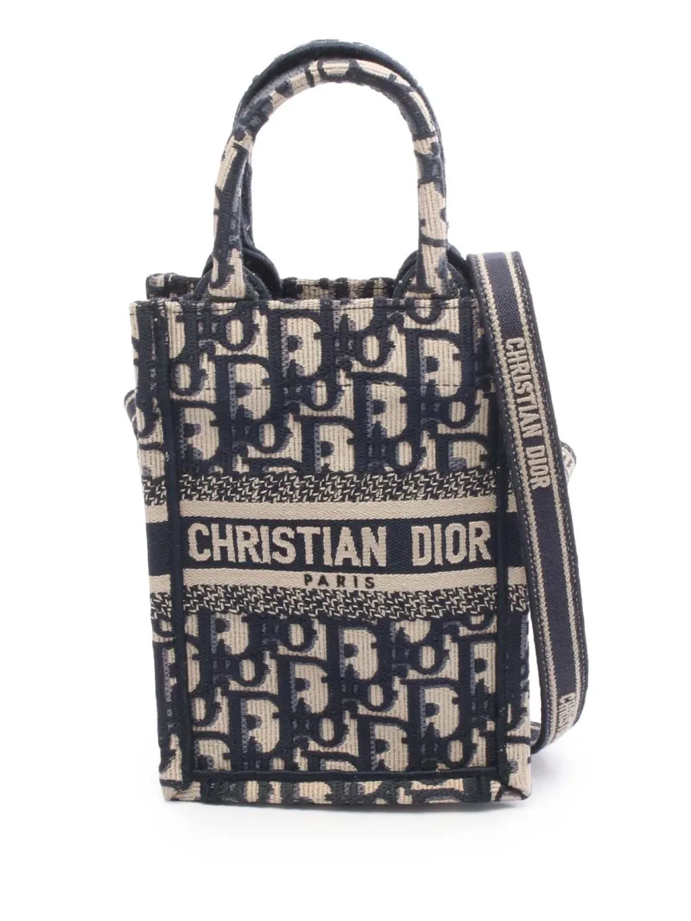 Christian Dior Pre-Owned 2010-2026 Mini Oblique Vertical Book Tote satchel - Blu